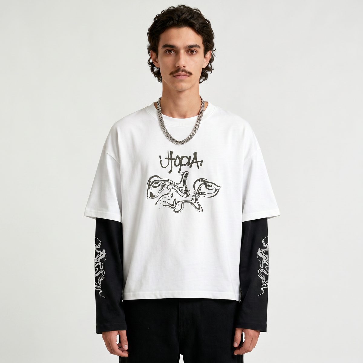 Travis Scott Utopia Chaos Doctor Sleeves Oversized T-Shirt